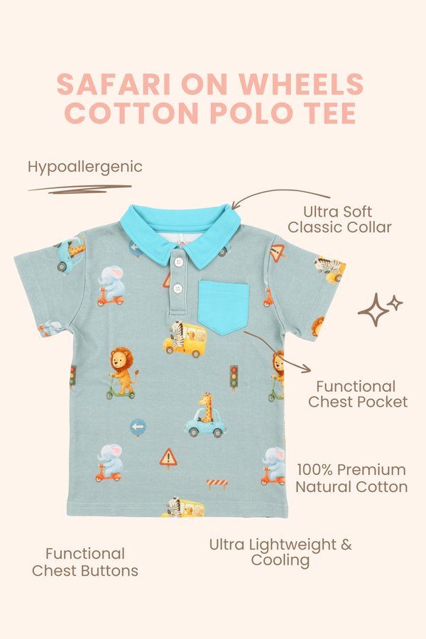 Safari On Wheels Cotton Polo Tee