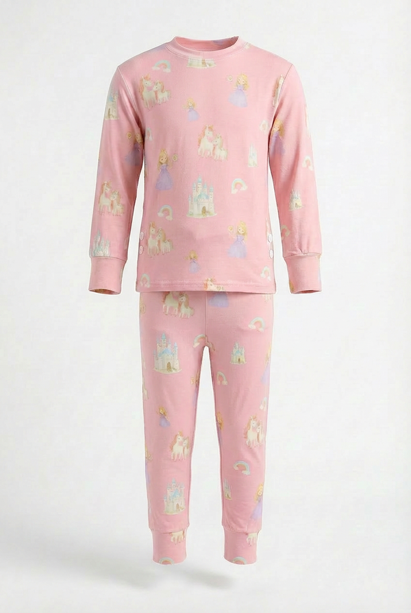 (12M to 10Y) Unicorn Princess Bamboo Long Sleeve 2 Pc Set +