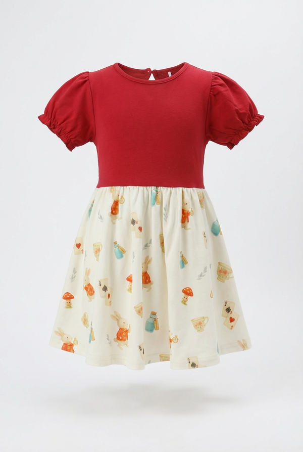 Whimsical Wonderland Puff Sleeves Dress