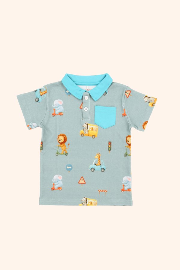 Safari On Wheels Cotton Polo Tee