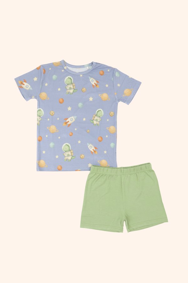 Space Dinosaurs Bamboo Tee & Shorts Set