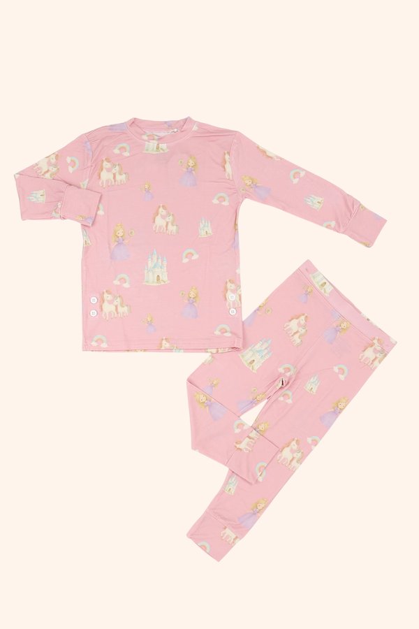 (12M to 10Y) Unicorn Princess Bamboo Long Sleeve 2 Pc Set +