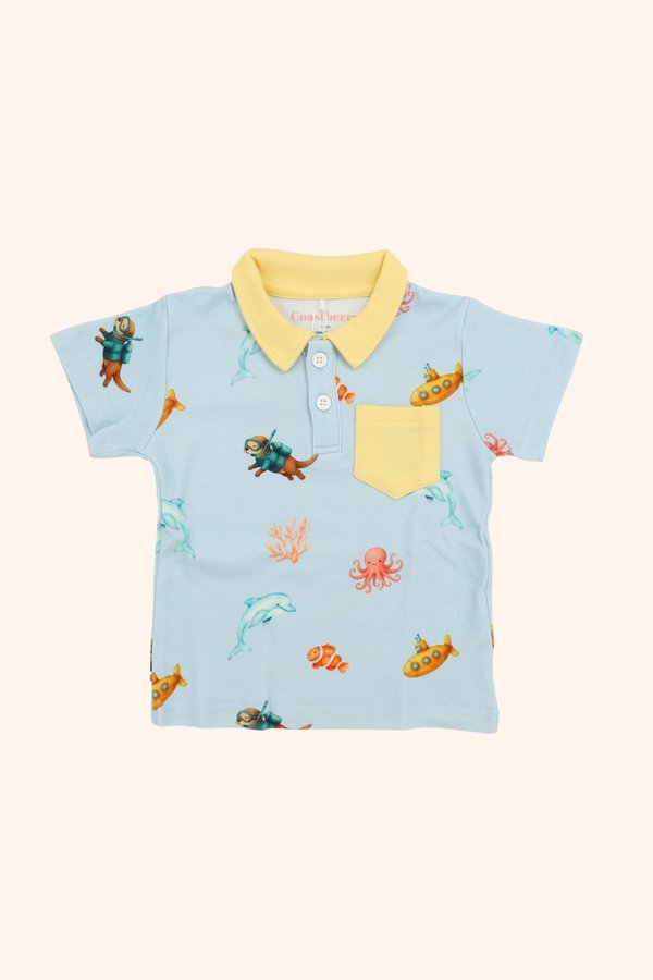 Ocean Daydreams Cotton Polo Tee