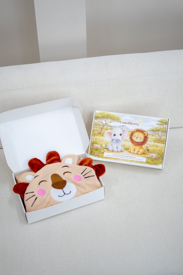 [PREORDER] Lion Hooded Bamboo Towel & Washcloth