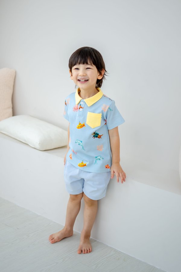 Ocean Daydreams Cotton Polo Tee