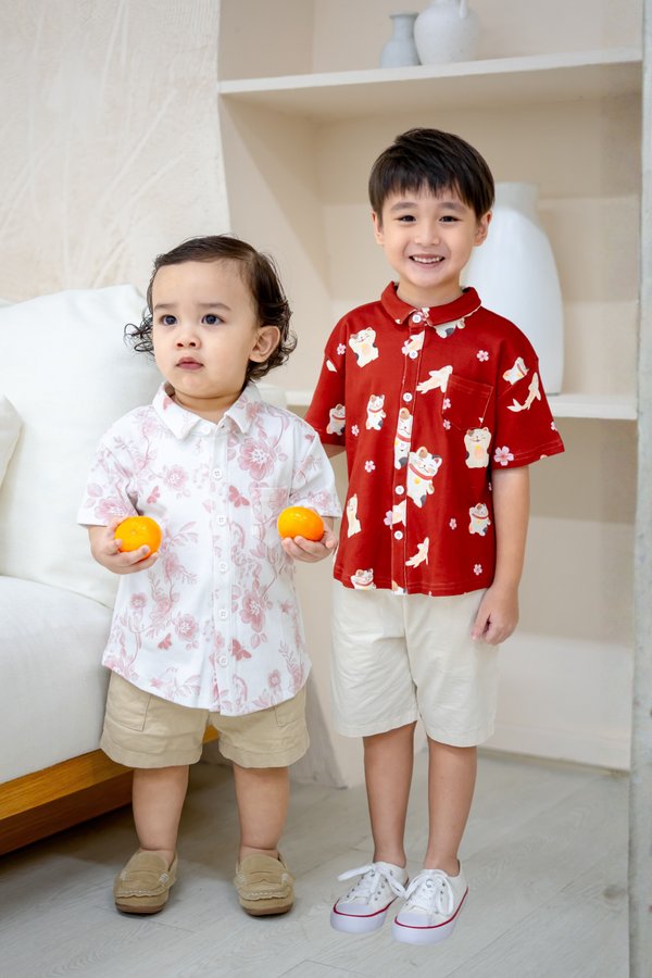 Heritage Red Classic Collar Shirt Bundle (6M-12M)