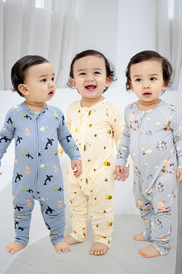 Sweet Dreams Bamboo Zipper Sleepsuit Bundle (6M-18M)