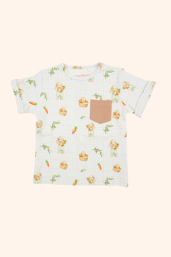 Cottage Bunnies Unisex Cotton Pocket Tee