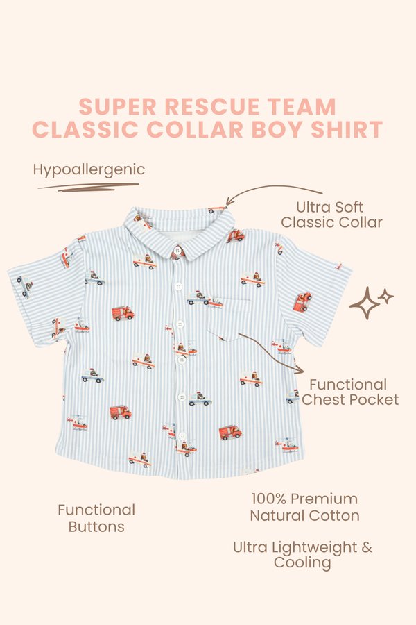 Super Rescue Team Classic Collar Boy Shirt