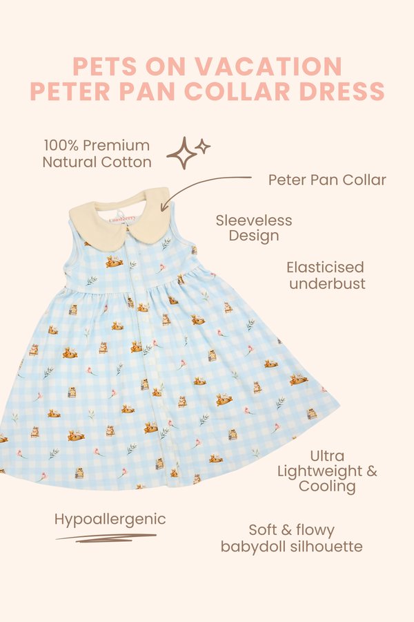 Pets On Vacation Peter Pan Collar Dress