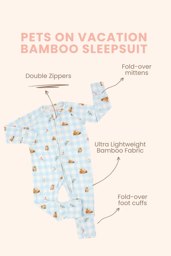 Pets On Vacation Bamboo Sleepsuit