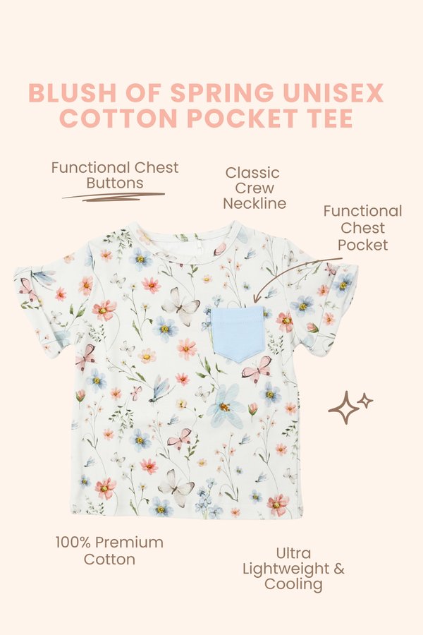 Blush Of Spring Unisex Cotton Pocket Tee