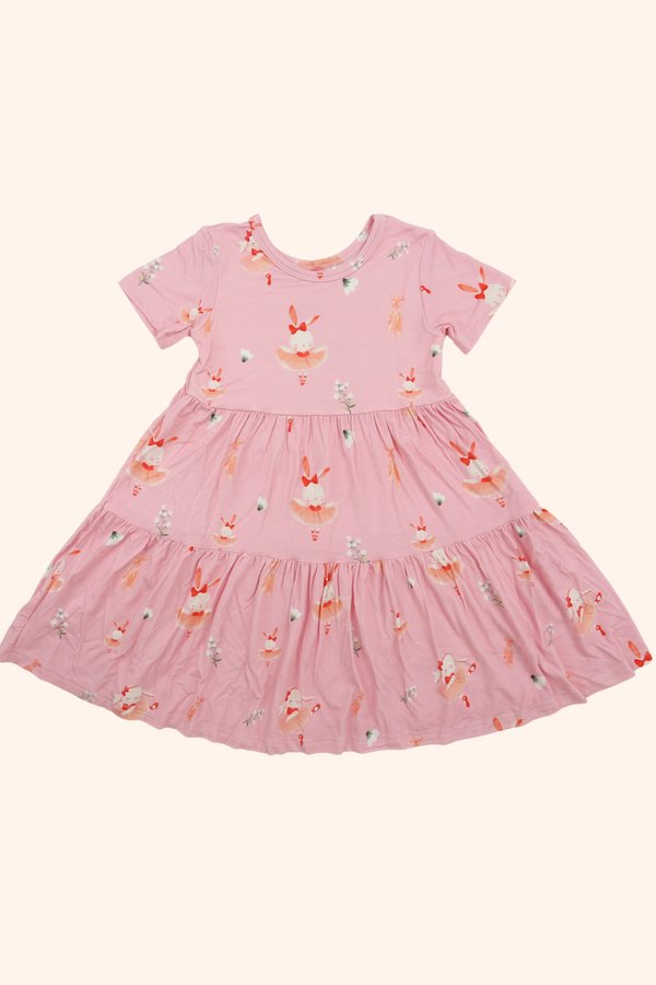 Ballerina Bunnies Tiered Bamboo Dress