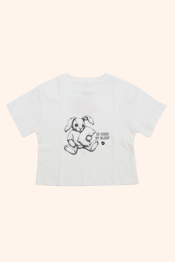[Kids] Bunny In Need Of Sleep Boxy Tee in White