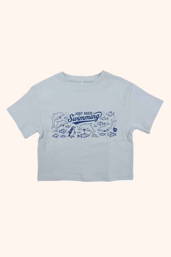 [Kids] Just Keep Swimming Boxy Tee in Blue