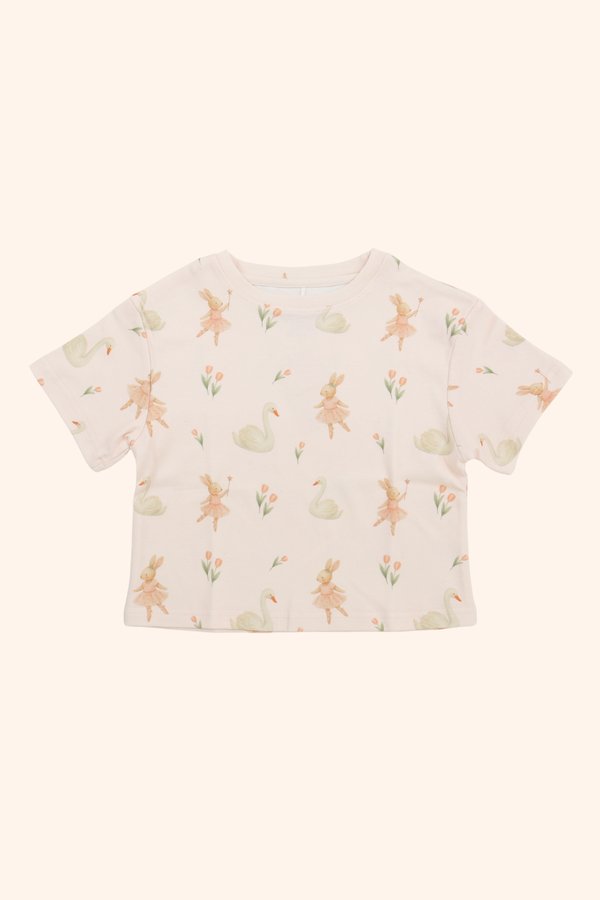 [Kids] Swan Lake Ballerina Bunnies Boxy Tee
