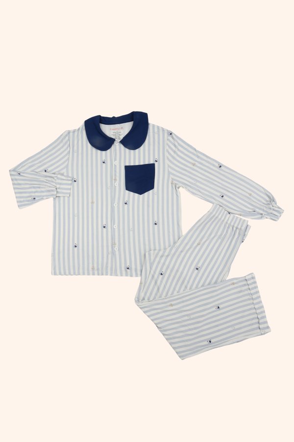 [Adult] Captain Seagull Peter Pan Collar Bamboo Button-Up Pyjamas Set