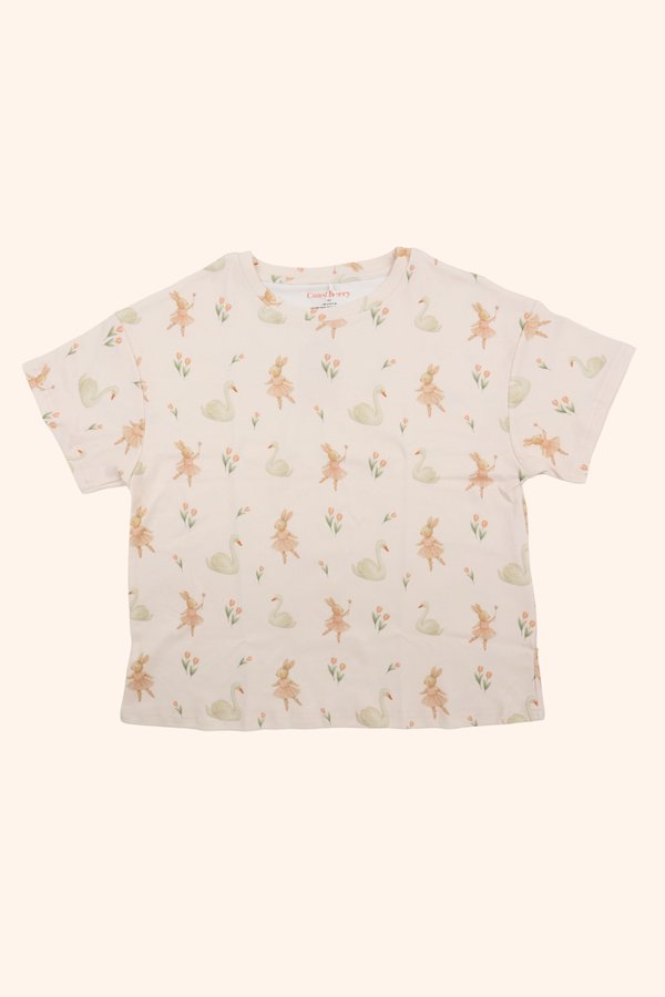 [Adult] Swan Lake Ballerina Bunnies Relaxed Boxy Tee
