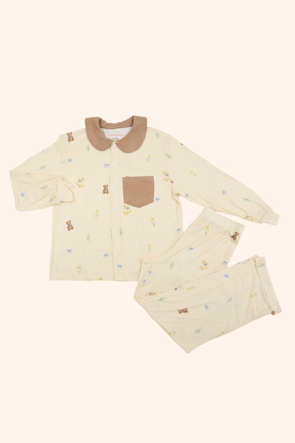 [Adult] Ducky & Bear Peter Pan Collar Bamboo Button-Up Pyjamas Set