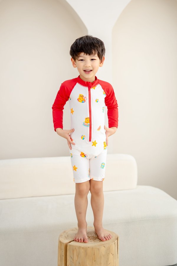 Capybara Vacation UPF50+ Long Sleeve Swimsuit V2