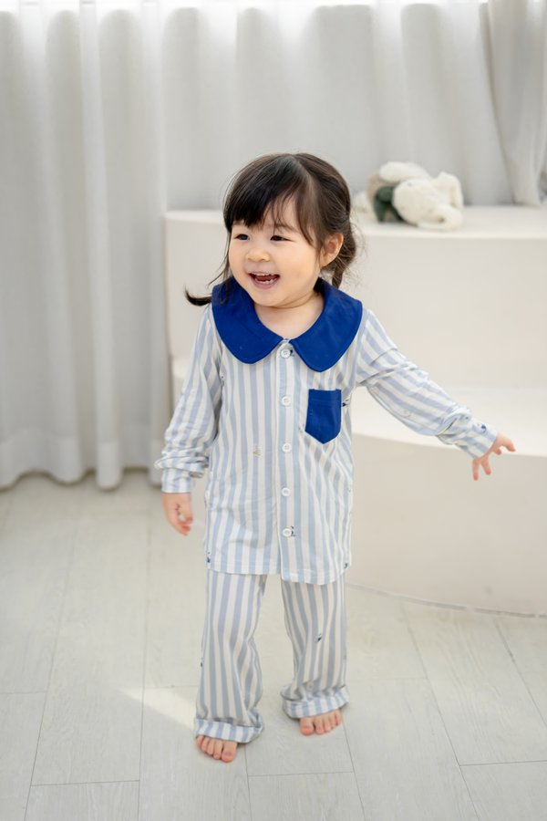 [Kids] Captain Seagull Peter Pan Collar Bamboo Button-Up Pyjamas Set