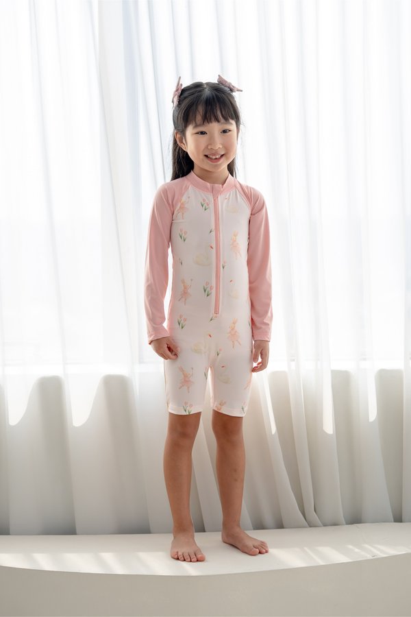 Swan Lake Ballerina Bunnies UPF50+ Long Sleeve Swimsuit V2